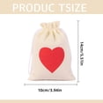 thumbnail image 3 of Mashaouyo Clearance Bag Love Heart Burlap Bag Double Drawstring Beige Burlap Drawstring With Print Pattern, 3 of 4