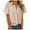 Beige, variant on TTUHYWXI Womens Short Sleeve Shirts V Neck Collared Button Down Shirt Tops with Pockets (Pink, XXL)