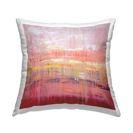 Stupell Industries Pink Paint Drip Decorative Printed Throw Pillow Design by Hilary Winfield