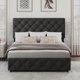 thumbnail image 4 of Qinaqin Negro Queen-Size Cama Frame Linen Upholstered con 4 Almacenamiento Cajones Ajustable cm de Alturaeadboard Profundidadiamante Stitched Button Tufted No Caja Spring Needed, 4 of 6