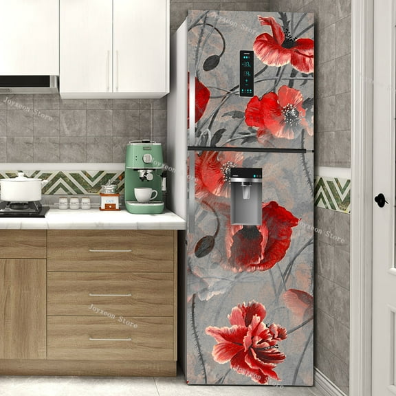 Fresh Fruit Full Door Cover Fridge Magnet Frosted Surface Material PVC Waterproof Self-adhesive Kitc