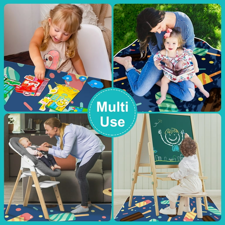 AGPTEK Baby Splat Mat for Under High Chair Picnic Keep Warm Floor Mat Waterproof Non Slip Splash Mat for Kid Pet 51 x 51
