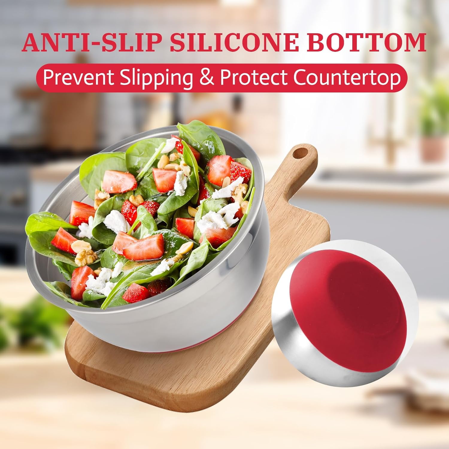 Egg Poacher Pan with Nonstick Cups and Mixing Bowls Set for Healthy Breakfast Cooking on Induction Stove