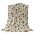 thumbnail image 6 of White Daisies Blanket Soft Cozy Warm Twin Blanket for Bed, Plush Fuzzy Flannel Fleece Blankets for Sofa, Retro Country Botanical Flowers Leaves Throw Blankets for Couch, Gifts for Men, 60"x80", 6 of 9