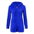 thumbnail image 6 of Kureaily Solid Color Hooded Jumpsuit Casual Long Sleeve Romper Shorts With Pockets For Sleepwear Comfortable Outfit Womens Romper Pajamas, 6 of 6