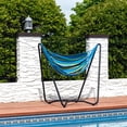 thumbnail image 4 of Sunnydaze Hanging Rope Hammock Chair with Space-Saving Stand - 330 lb Weight Capacity - Ocean Breeze, 4 of 6