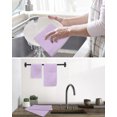 thumbnail image 5 of Purple Kitchen Dish Towels for Drying Dishes Set of 2, Geometric Vertical Striped Solid Rainbow Waffle Weave Microfiber Hand Tea Bathroom Towels Quick Dry & Absorbent Towel 12x12, 5 of 7