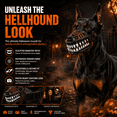 thumbnail image 3 of Hell Hound Monster Muzzle Scary Dog Halloween Mask, Adjustable Latex Monster Jaw Costume with Lifelike Fangs for Pet Cosplay, Parties, Photos and Trick or Treat, S-XXL, 3 of 8
