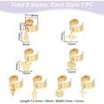 thumbnail image 4 of Anillo de acero inoxidable con dijes de ángel redondos, 8 piezas, 8 estilos, ajustable, para mujer, dorado, 4 of 6