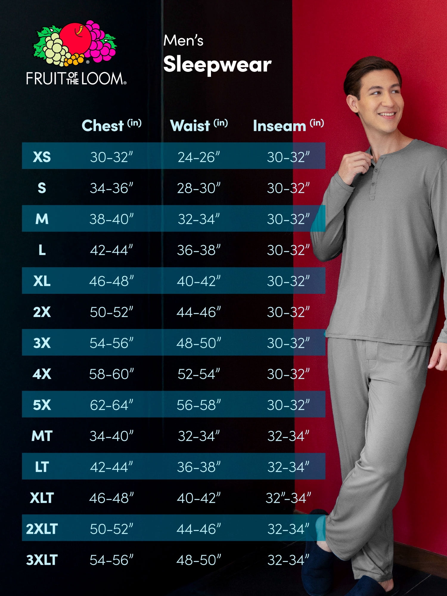 Fruit of the Loom Men's and Big Men's Soft Brushed Woven Sleep Pant, Sizes S-6XL & LT-3XLT