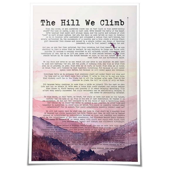 The Hill We Climb Poem Wall Art Vintage Speech Poster Decoration Canvas Bedroom poster