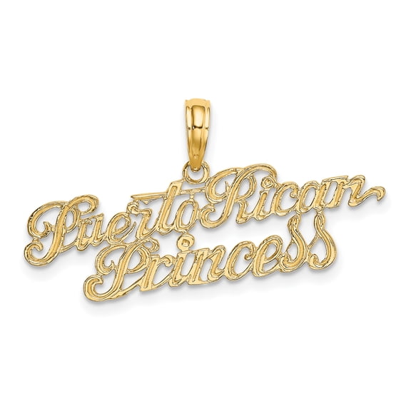 FJC Finejewelers 14k Yellow Gold Puerto Rican Princessscript Charm