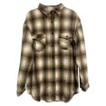 thumbnail image 4 of JGGSPWM Womens Plaid Button Down Flannel Shirts Loose Coat Long Sleeve Lapel V Neck Outwear Tops Lightweight Pullover Brown XL, 4 of 4
