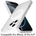 thumbnail image 2 of For iPhone 16 Pro 6.3 inch [Magnetic Circle] Smooth Safe Matte Feel Hybrid Case - Clear, 2 of 3