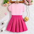 thumbnail image 4 of TAIAOJING Toddler Girls Skirt Outfits Sets Two Piece Short Sleeve Heart Pattern Tops T-Shirt And Skirt Set Lovely 8-9Y, 4 of 9