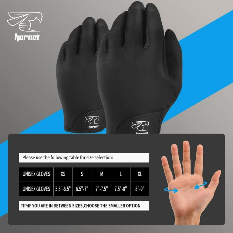 Kayak Gloves - Full Finger Black Rowing Gloves with Anti Slip Palm