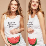 Femmes Maternité Gilet Débardeurs Enceinte T-shirts Chemise Gilet Drôle Imprimé Blouse