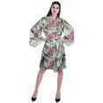 thumbnail image 2 of Moomaya Printed Womens Kimono Sleeve Robes Satin Silk Getting Ready Bridal Robe Coverup, 2 of 7