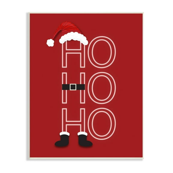 Ho-Ho-Ho Clever Red Santa Claus Outfit Typography Inspirational Graphic Art Unframed Art Print Wall Art