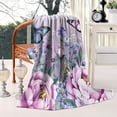thumbnail image 2 of Purple Butterfly Flower Butterfly Pattern Blanket,Comfortable Soft Flannel Throw Blanket,All Season,Warm Lightweight Blankets for Sofa Bed Couch Living Room Chair,60"x80", 2 of 4