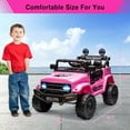thumbnail image 3 of Geetinfly 12V Ride On Truck,Electric Car with Parent Remote Control Spring Suspension LED Lights,for Ages 3-8Y,Pink, 3 of 7