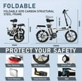 thumbnail image 4 of COLORWAY Electric Bike,500W/10.4Ah/36V Removable Battery E Bike, Electric Foldable Pedal Assist E-Bicycle,19.9MPH Bicycle for Teenager and Adults BK5M UL2849, 4 of 5