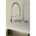 thumbnail image 2 of Gourmetier GS8181DL Concord Double-Handle Wall-Mount Pre-Rinse Bridge Kitchen Faucet, Polished Chrome, 2 of 9