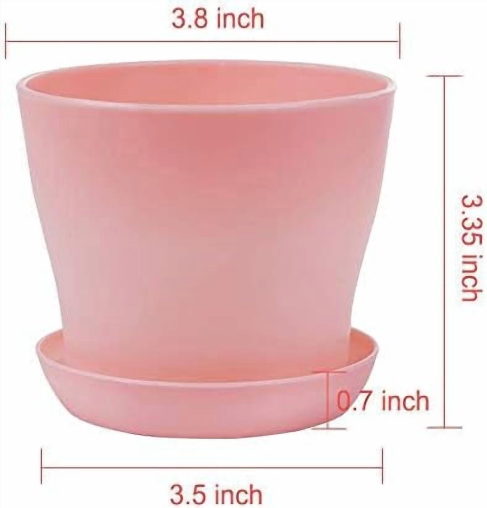 10 Pcs Plastic Planters Indoor Pots, Mini Flower Seedlings Nursery Pot with Pallet, Modern Decorative Gardening Containers