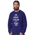 thumbnail image 3 of Keep Calm Fish On Fishing Enthusiast Men's Long Sleeve Tee T Shirt Brisco Brands X, 3 of 6