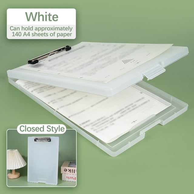 JilgTeok 3 Packs Folder Writing Pad Test Paper Storage Box Multifunctional File Box Writing Clamp Board Office School Supplies A4 for Students Workers