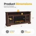 thumbnail image 3 of Sonegra Fireplace TV Stand with Glass Door for TVs up to 80", 70" Entertainment Center with Fireplace, Media Console for Living Room, Brown, 3 of 8