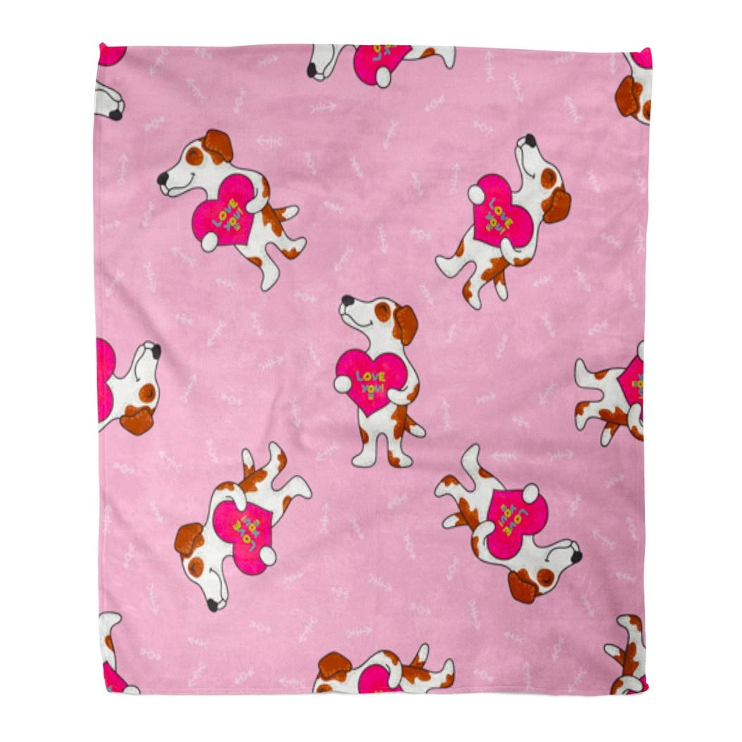 HATIART Throw Blanket 50x60 Inches Pink Active Cute Doodle Tribal with