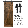 thumbnail image 4 of Essencaliy 30in x84in Solid Wood Barn Door, Made-in-USA Farmhouse Interior Sliding Barn Door With 5.25ft Barndoor Hardware Kit (DIY), 4 of 5
