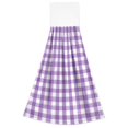 thumbnail image 7 of Dailycode Kitchen Wash Cloths with Hanging Loops Absorbent Absorbent Quick Drying Hand Towels, 2 Pack, Purple White Gingham, 7 of 7