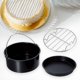 thumbnail image 3 of Juego de 3 accesorios para freidora de aire de acero inoxidable Recubrimiento anti-quemaduras Cesta para hornear Bandeja para pizza Estante para pinch 7in Baoblaze Reemplazo de la freidora de aire, 3 of 8