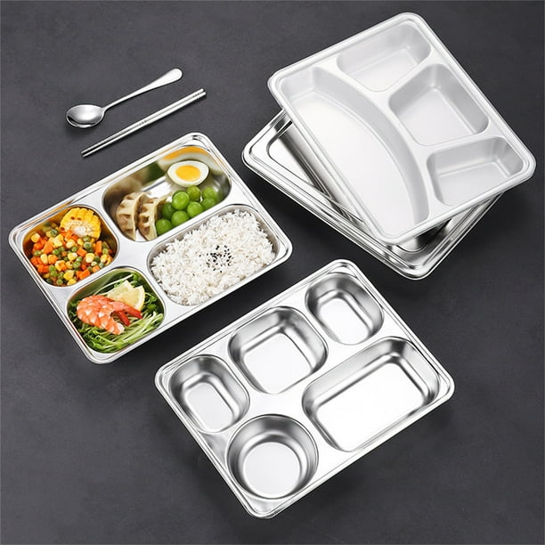 Lonchera térmica aislante para estudiantes y trabajadores de oficina | Contenedor bento de acero inoxidable y plástico con múltiples compartimentos | Duradera, almacenamiento de snacks, portátil