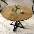 thumbnail image 3 of GloryStar Round Dining Table for 4, 47" Dining Table, Circle Table, Dining Room Table with Heavy Duty Metal Base, Round Kitchen Table for Kitchen Dinning Room(Only Table), 3 of 8