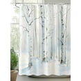 thumbnail image 3 of Christmas Tree Bathroom Curtain 72 Inch Shower Stall Curtain with Hooks, White Xmas Snowflake Watercolor Waterproof Polyester Bath Curtain Washable Bathtub Curtain 36''x 72'', 3 of 6