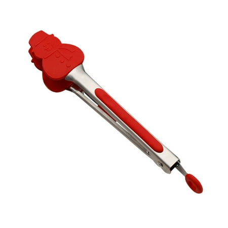 

VIEGINE Silicone Food Tong Stainless Steel Kitchen Tongs Non-slip Cooking Clamp BBQ