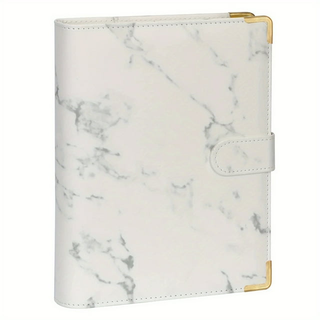 Stay Organized & Save Money: Marble A6 Budget Binder with 8 Cash Envelopes, 40