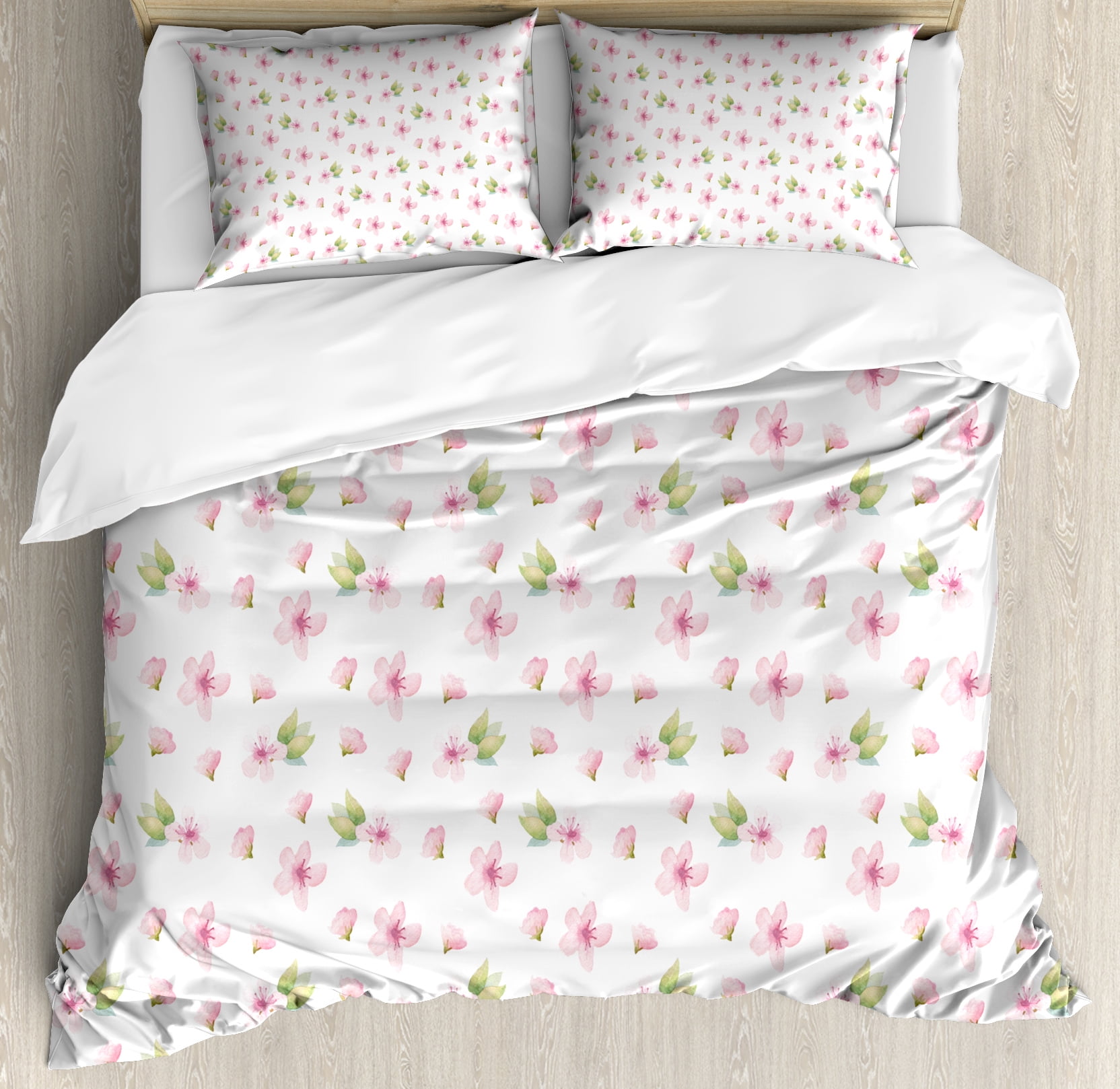 Cherry Blossom Duvet Cover Set, Fresh Spring Meadow Fragrance Joy and
