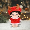 thumbnail image 6 of Red Christmas Doll Clothes Set with Reindeer Hat - Fits 8" Dolls (20cm), Winter Warm Outfit & Santa Costume for Fashion Dolls Red, 6 of 6