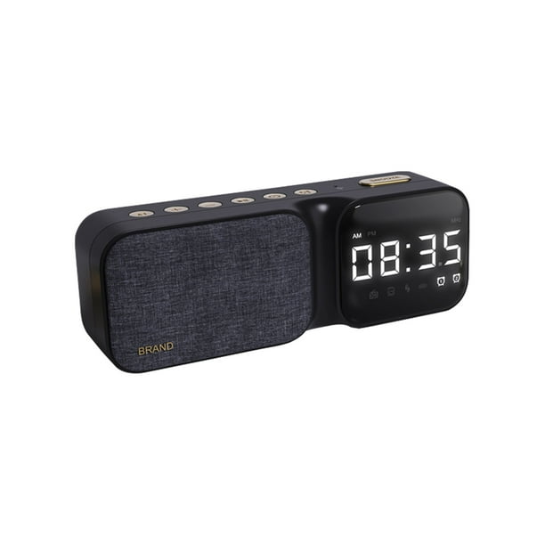 Altavoces Bluetooth Inalámbrico Inteligente Reloj de Alarma Doble, Altavoz Bluetooth, Inserción de Tarjeta Bluetooth Inalámbrica, Altavoz Bluetooth Multifuncional, Adecuado para Varios Escenarios