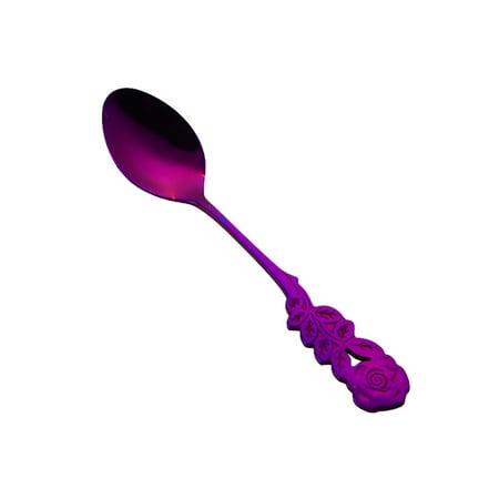 

onhuon stainless steel flower spoon coffee tea spork flatware dessert tool