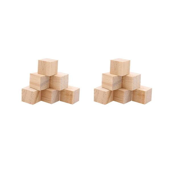 Wooden Cubes 50pcs Unfinished Wood Blocks Set 1 inch Natural Wood Square Blocks for Painting, Gluing or Writing, Perfect for DIY Projects, Personalize