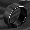 thumbnail image 5 of Tungsten Rings for Men Wedding Bands for Him 8mm Black Brushed Silver Stripe, 5 of 5