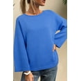 thumbnail image 2 of Women's Sky Blue Dolman Sweater – Cozy Bracelet Sleeve Knit for Casual Autumn Days, XL, 2 of 11