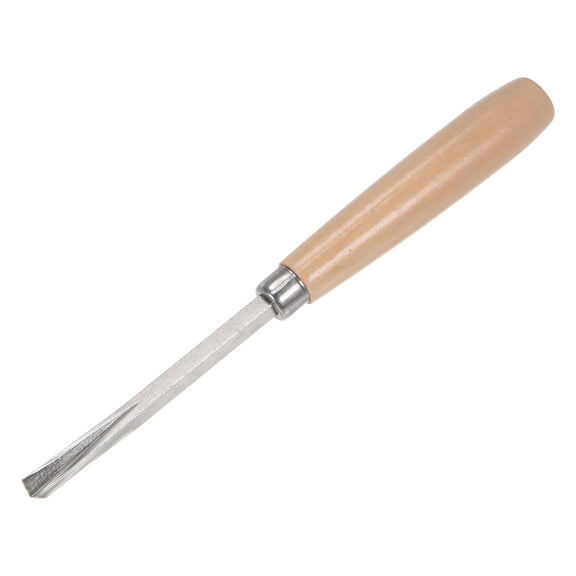 Uxcell 8mm Tip 6.5" Length Carbon Steel Triangle Tip Wood Handle Wood Carving Chisels