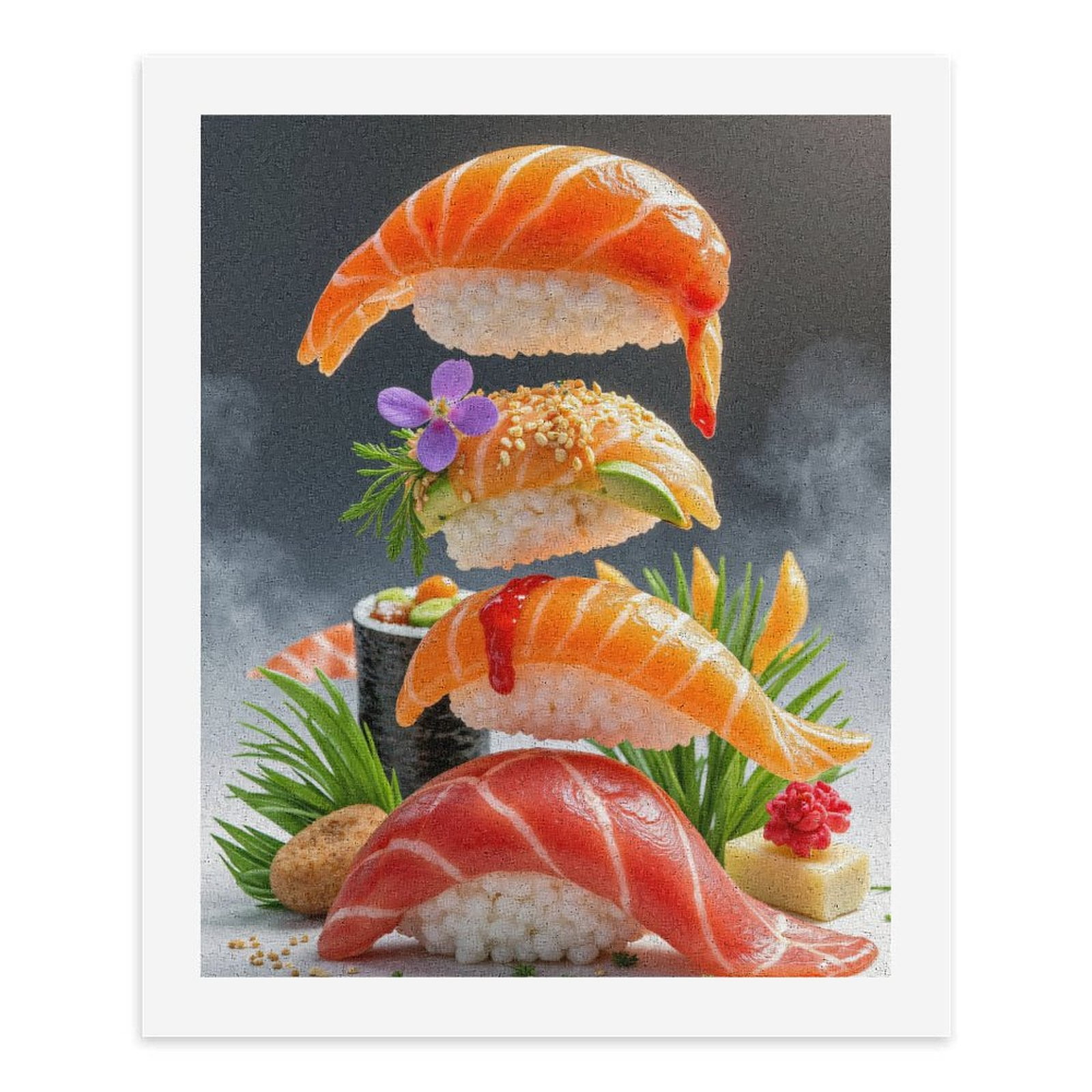 Paint by Numbers Kit for Adults, Sushi Art Culinary Display Paint by Numbers, Easy Paint by Numbers Kit for Adults Beginner, DIY Adult Paint by Number Kits on Canvas, Home Decor