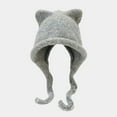 thumbnail image 2 of Glisme Winter Hat Cat Ear Braid Knitted Hat Outdoor Warm Cute Braid Hair Hat Ear Cold Hat Versatile Headwear Grey, 2 of 3